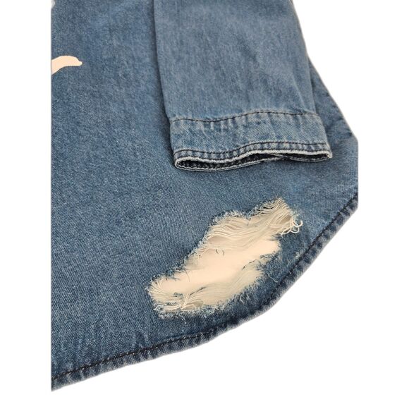 Elan Rock & Roll NWT Women's Distressed Denim Jacket Small - Picture 6 of 15